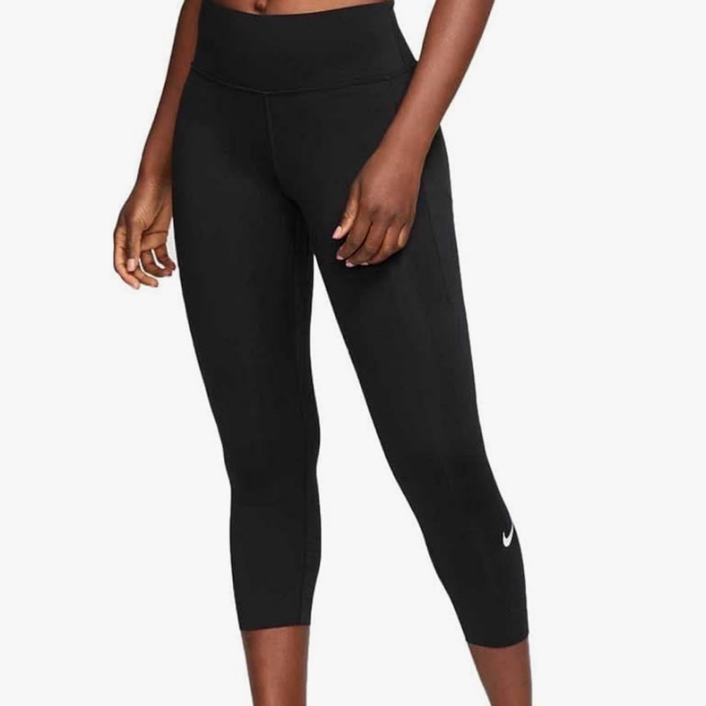 Black Nike epic luxe running dri fit cropped tights - Picture 2 of 10